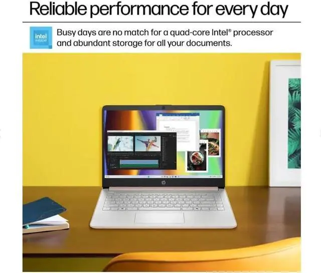 Alt view image 3 of 6 - HP Student Business Laptop, Intel Processor N150 CPU, 14 Inch LED Portable Laptop, 4GB RAM, 128GB UFS, Wi-Fi 6, Copilot AI, Windows 11 H, Rose Gold