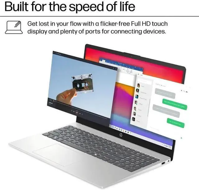 Alt view image 6 of 7 - HP 15.6" FHD Display Touchscreen Laptop Computer, Intel i7 1355U, Intel Iris Xe Graphics, Windows 11 Pro, Wi-Fi6, Bluetooth, Accessoires (16GB RAM + 1TB SSD)