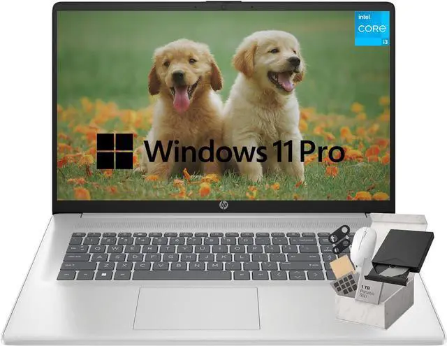 Main image of HP 17-inch Student & Business Laptop - Intel Core i3 - 32GB RAM - 1TB SSD - AI Copilot Key - Windows 11 Pro - Numeric Keypad - Wi-Fi 6 - Silver