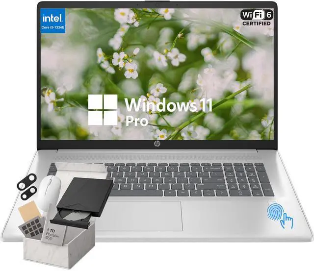 Main image of HP 17.3" Essential Business Laptop, HD+ 250nits Display, Intel Core i5-1334U, Webcam, Windows 11 Pro, 64GB RAM, 2TB SSD, Silver