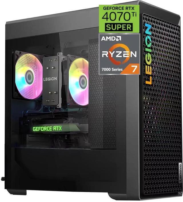 Main image of Lenovo Legion Tower 5 Gen 8 Gaming Desktop Computer, AMD Ryzen 7 7700, GeForce RTX 4070 Ti, 64GB DDR5, 1TB SSD+2TB HDD, Wi-Fi 6E, Windows 11 Pro