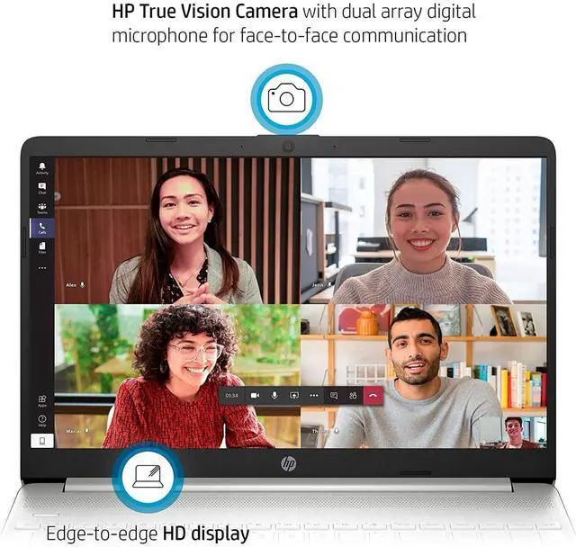 Alt view image 5 of 7 - HP Laptop Computer, 15.6" HD Touchscreen Display, Intel Core i3-1115G4 Processor, 32GB RAM, 1TB SSD, Intel UHD Graphics, Wi-Fi, Bluetooth, Numeric Keypad, Windows 11 Pro, Silver