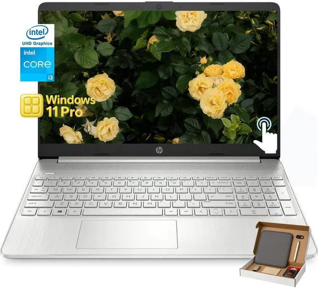 Main image of HP Laptop Computer, 15.6" HD Touchscreen Display, Intel Core i3-1115G4 Processor, 32GB RAM, 1TB SSD, Intel UHD Graphics, Wi-Fi, Bluetooth, Numeric Keypad, Windows 11 Pro, Silver
