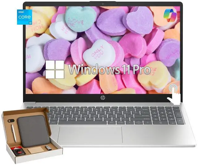 Main image of HP Touchscreen Laptop for Business and Student, 15.6" HD Micro-Edge Display, Intel i3-1215U, 32GB RAM, 1TB SSD, Fast Charge, Wi-Fi, Windows 11 Pro