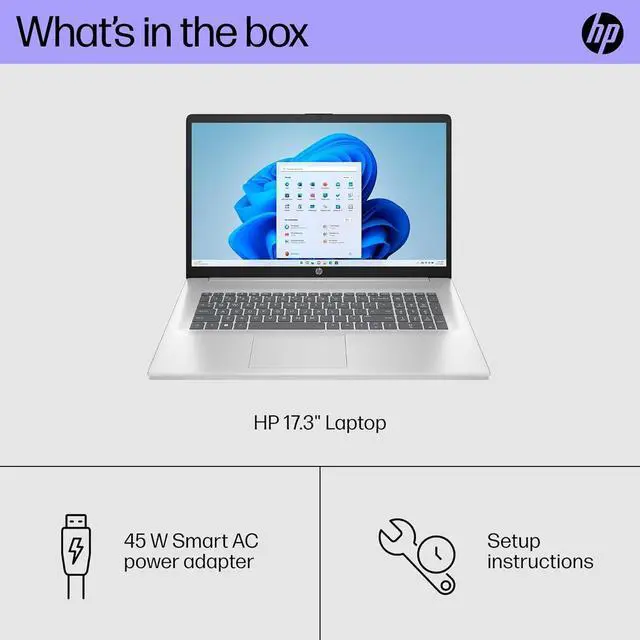 Alt view image 6 of 7 - HP 17 inch Touchscreen Business Laptop, 17.3" HD+ Anti-Glare, AMD Ryzen 5 7530U, 16GB RAM, 512GB SSD, AMD Radeon GPU, Webcam, Wi-Fi 6, Windows 11 Pro
