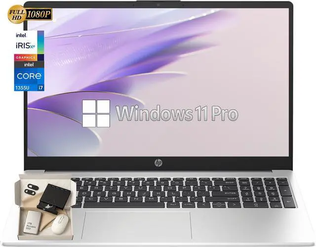 Main image of HP 15.6" 250 G10 FHD Business Laptop, Intel 10-Core i7-1355U, 16GB RAM, 1TB SSD, Numeric Keypad, Webcam Privacy Shutter, Wi-Fi 6 & Bluetooth, Windows 11 Pro
