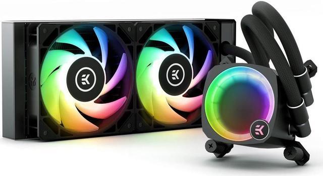 EK Nucleus AIO CR240 Lux D-RGB 240mm AIO Liquid CPU Cooler with EK FPT  120mm Fans - Compatible with latest Intel and AMD CPU sockets - LGA 1700  and