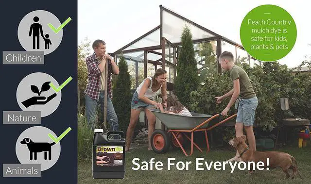 Alt view image 6 of 7 - Peach Country Premium Chocolate Brown Mulch Color Concentrate - 2,800 Sq. Ft. - Pure Chocolate Brown Mulch Dye Spray (1 Quart, Brown)