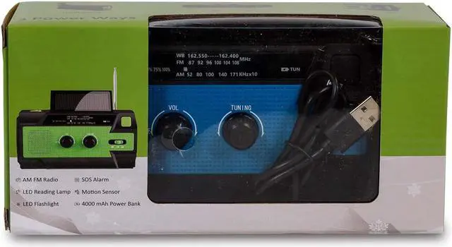 Alt view image 6 of 7 - Emergency Weather Radio 4000MAH Hand Crank Radio Power Bank Charger Flash Light- Small