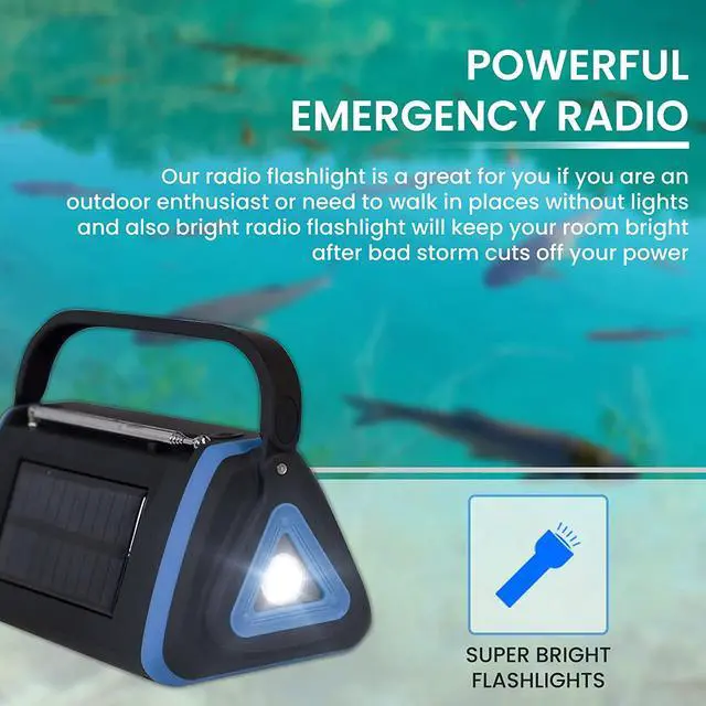 Alt view image 6 of 7 - Emergency Weather Radio 4000MAH Hand Crank Radio Power Bank Charger Flash Light- Large