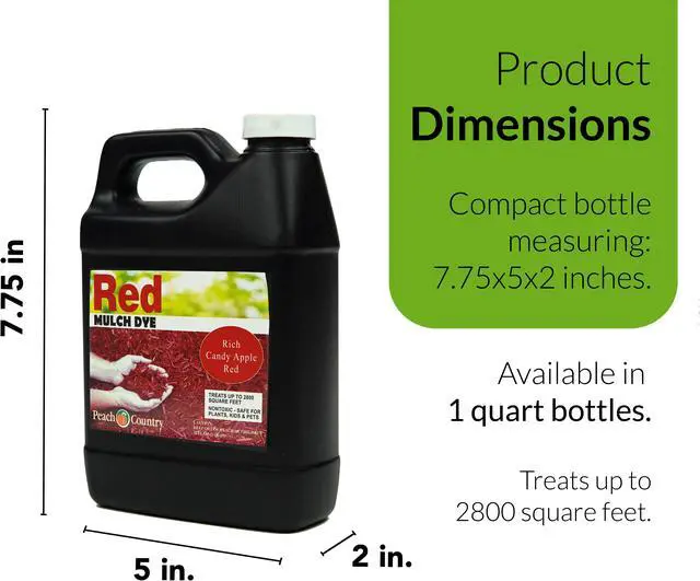 Alt view image 3 of 7 - Peach Country Premium Red Mulch Color Concentrate - 2,800 Sq. Ft. - Rich Candy Apple Red Mulch Dye Spray (1 Quart, Red)