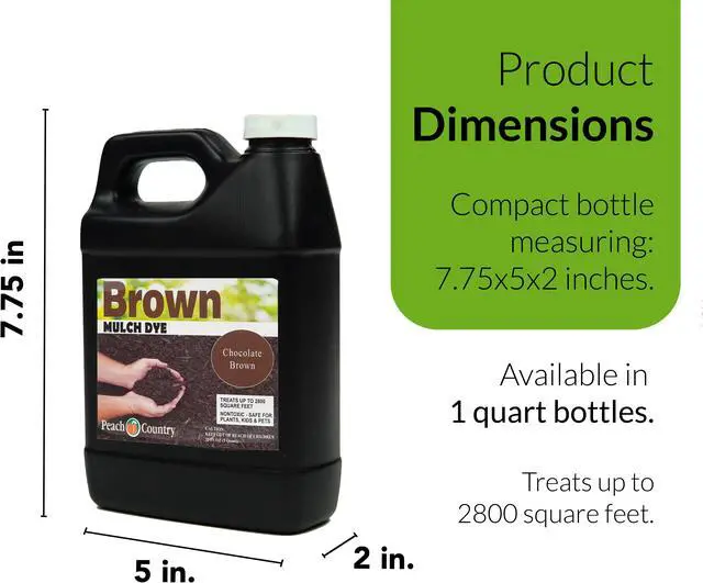 Alt view image 2 of 7 - Peach Country Premium Chocolate Brown Mulch Color Concentrate - 2,800 Sq. Ft. - Pure Chocolate Brown Mulch Dye Spray (1 Quart, Brown)