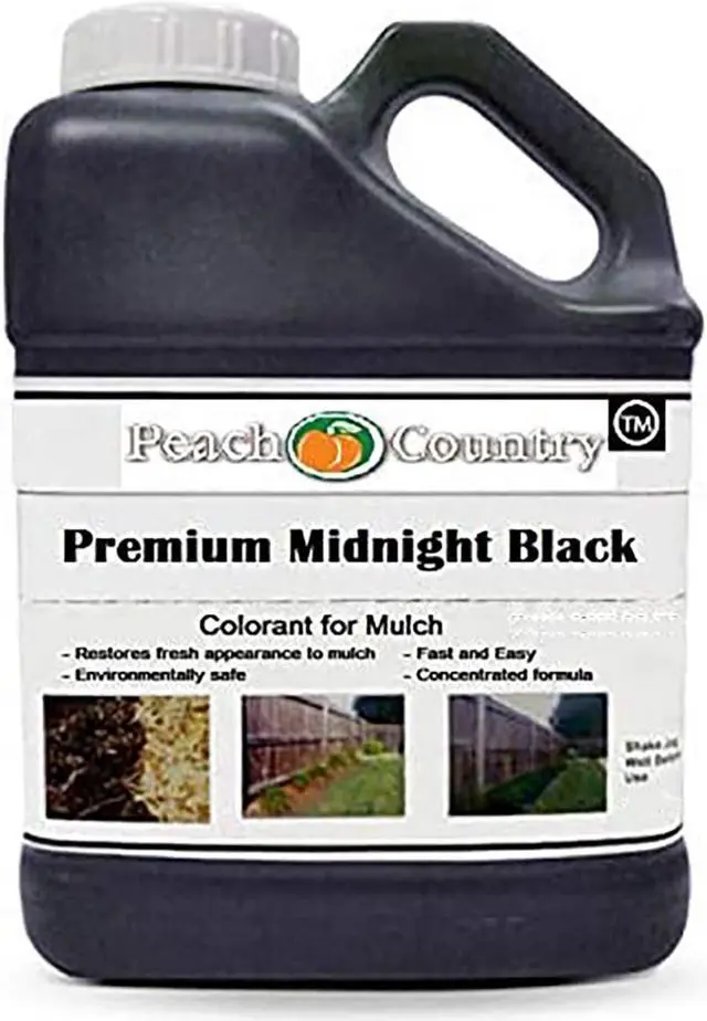 Main image of Peach Country Premium Black Mulch Color Concentrate - 11,200 Sq. Ft. - Pure Midnight Black Mulch Dye Spray (1 Gallon, Black)