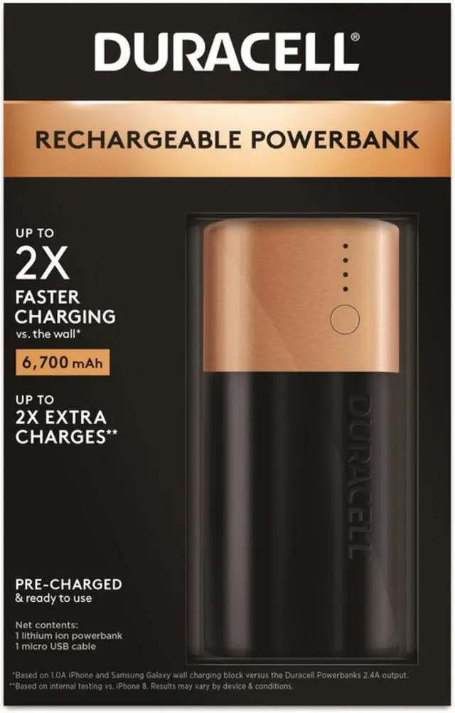 Alt view image 12 of 20 - Duracell DURDMLIONPB2 Power Bank Mobile Battery Charger PB2, Black