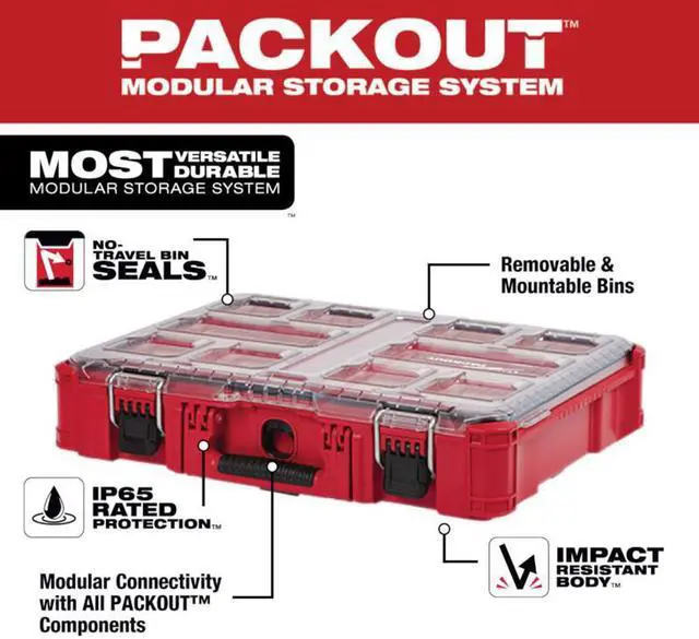 Alt view image 8 of 10 - 48228430 packout, 10 compartment, small parts organizer