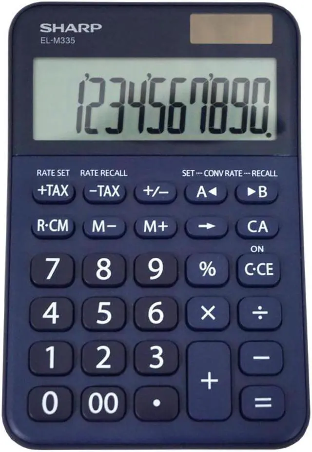 Alt view image 9 of 14 - Sharp ELM335BBL Desktop Calculator 10-Digit LCD Blue