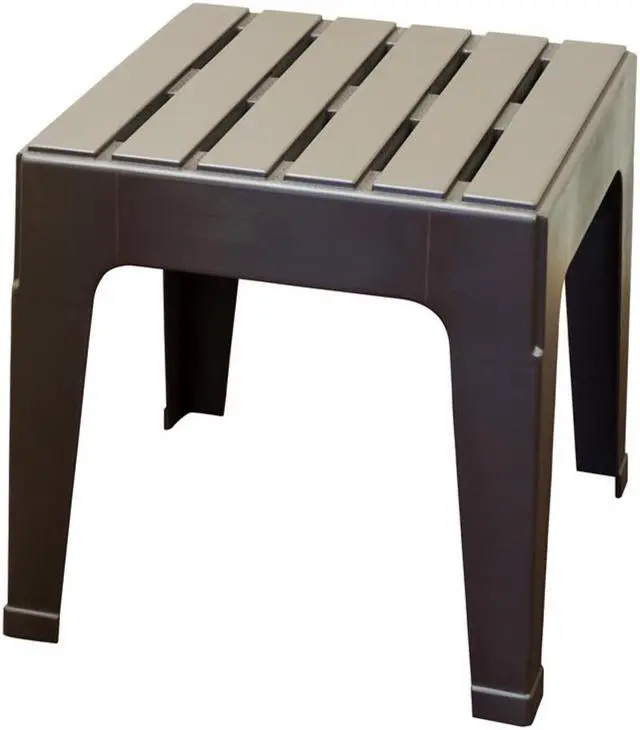 Alt view image 4 of 4 - Adams Big Easy Earth Brown 18.9 In. Square Resin Stackable Side Table