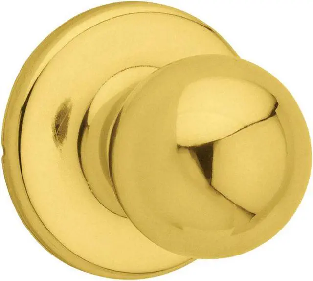 Alt view image 4 of 4 - Kwikset Polo Polished Brass Hall & Closet Door Knob 200P 3 CP V1