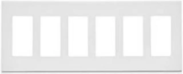 Alt view image 2 of 2 - leviton 80326sw 6gang decora plus wallplate screwless snapon mount, white