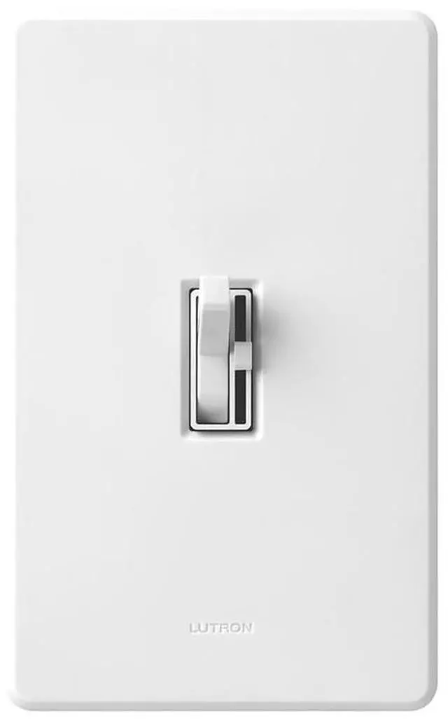 Alt view image 6 of 7 - Lutron Toggler Incandescent/Halogen/LED/CFL White Slide Dimmer Switch