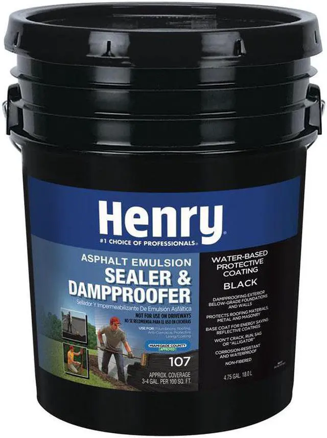 Alt view image 3 of 4 - HENRY HE107571 Sealer & Dampproofer, 4.75 gal, Black