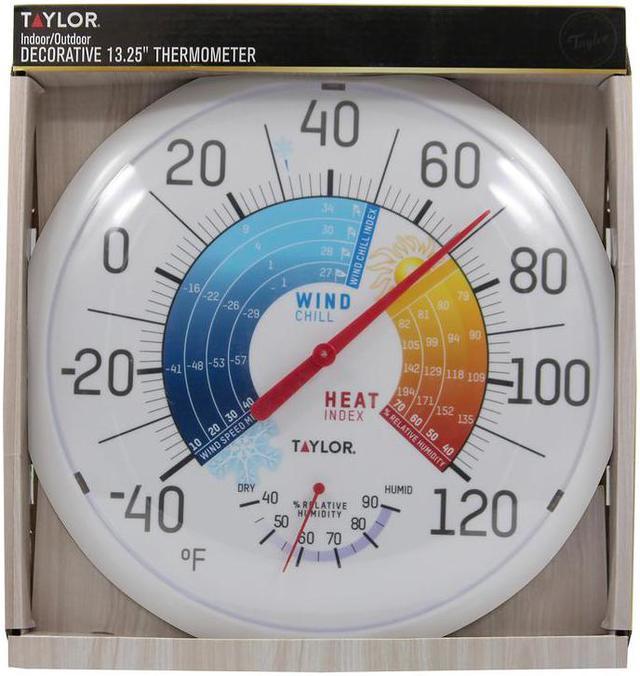 Outdoor Thermometer & Hygrometer + Wind Chill/Heat Index, 13.25-In