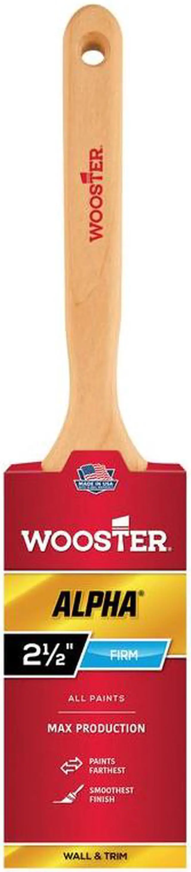 Alt view image 10 of 10 - WOOSTER 4232-2 1/2 2-1/2" Flat Sash Paint Brush, Micro Tip Bristle, Wood Handle