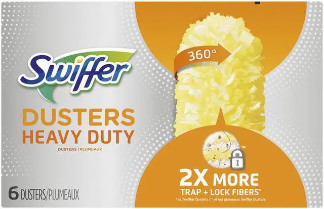 Alt view image 8 of 16 - Swiffer 360 Dusters Refill Dust Lock Fiber Yellow 6/Box 21620BX