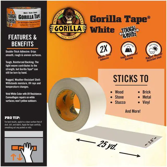 Alt view image 2 of 4 - GORILLA GLUE CO 25yd Tough & Wide Tape 6025302