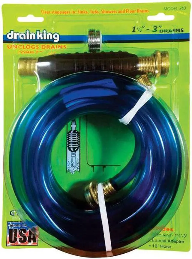Alt view image 2 of 3 - DRAIN KING 340 Unclog Drain Kit,1-1/2" to 3" Size