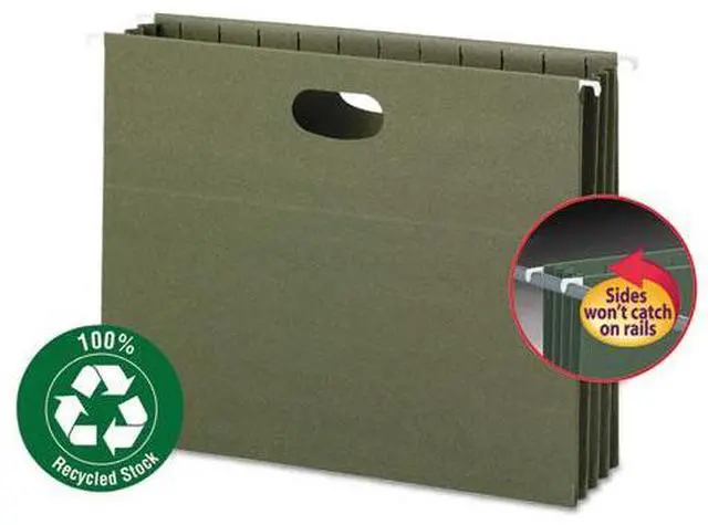 Alt view image 15 of 18 - Smead 100% Recycled Hanging Pockets with Full-Height Gusset Letter Green 10/Box 64226