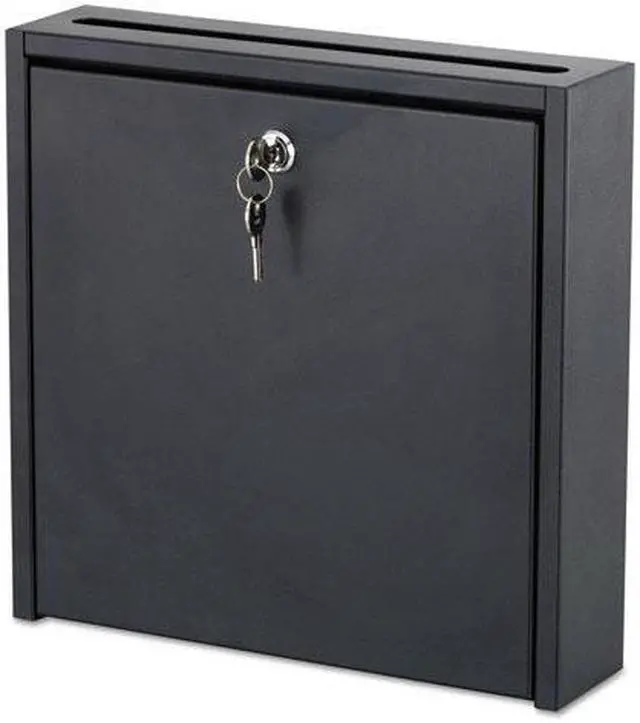 Alt view image 4 of 9 - SAFCO Products 4258BL 12 x 12 x 3 in. Wall-Mountable Interoffice Mailbox, Black