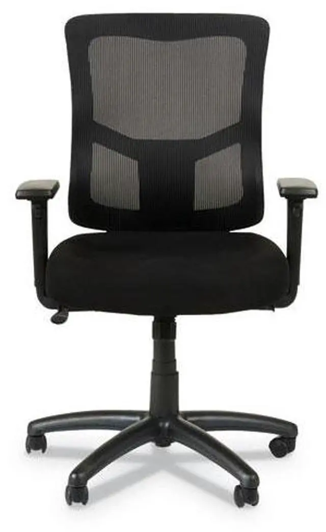 Alt view image 5 of 20 - Alera ALEELT4214F Elusion II Series Mesh Mid-Back Swivel/Tilt Chair with Adjustable Arms