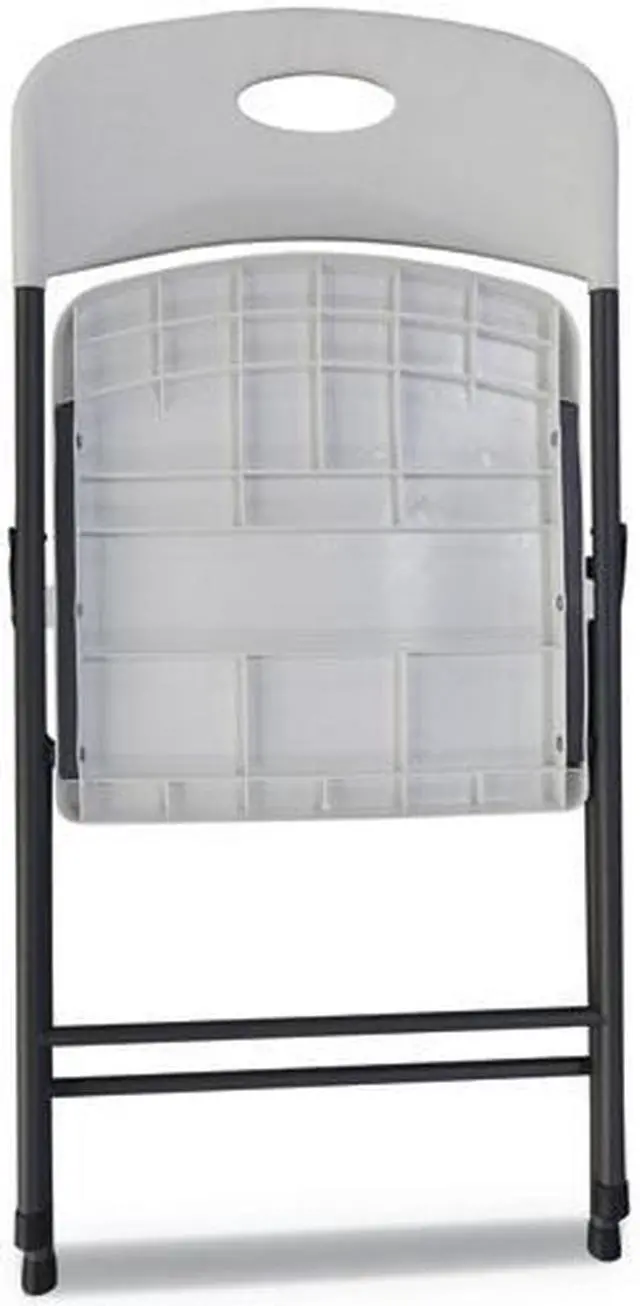 Alt view image 12 of 15 - Molded Resin Folding Chair, White/Black Anthracite, 4/Carton