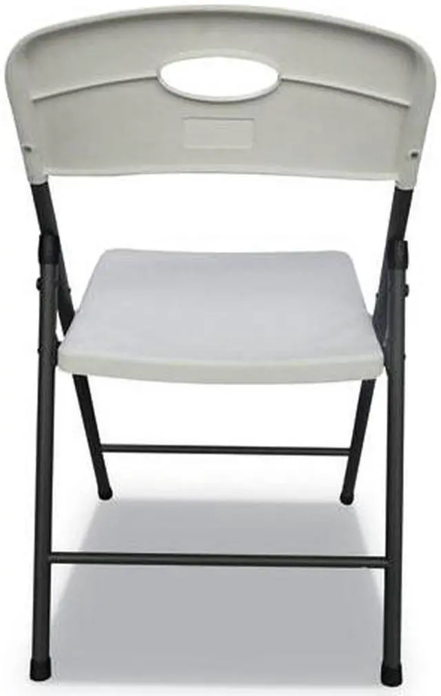 Alt view image 14 of 15 - Molded Resin Folding Chair, White/Black Anthracite, 4/Carton