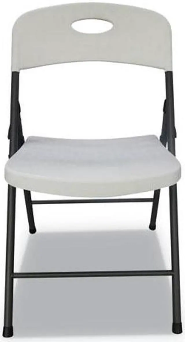 Alt view image 13 of 15 - Molded Resin Folding Chair, White/Black Anthracite, 4/Carton