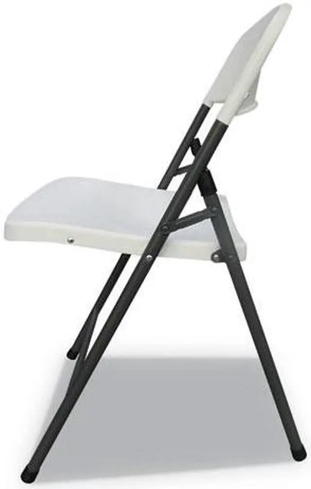Alt view image 15 of 15 - Molded Resin Folding Chair, White/Black Anthracite, 4/Carton