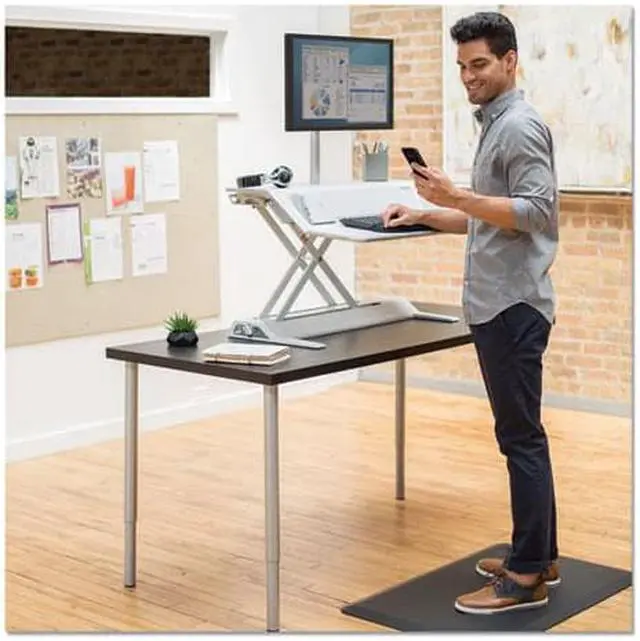 Alt view image 14 of 20 - Fellowes Anti-Fatigue Wellness Mat  Rectangular; Beveled Edges  36" x 24"  Black 8707002