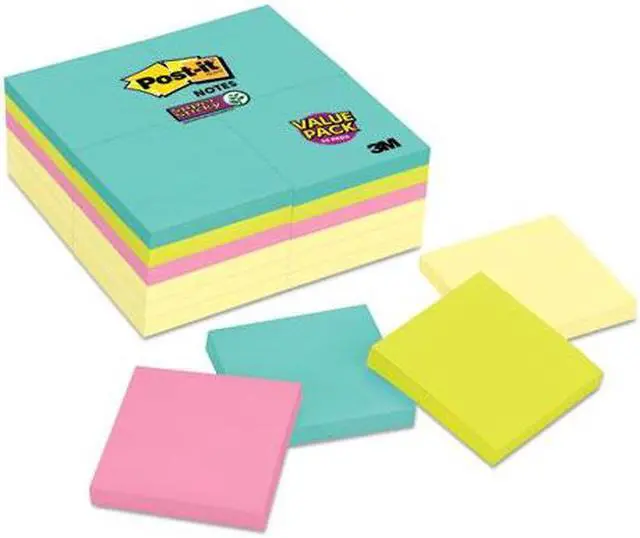 Alt view image 14 of 20 - Post-it Note Pads Office Pack 3 x 3 Canary/Miami 90/Pad 24 Pads/Pack 65424SSCYM