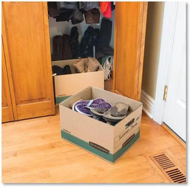 Alt view image 4 of 13 - Fellowes Storage File Boxes w/Lid 550 lb 12"x15"x10" 20/CT Kraft/GN 1277008