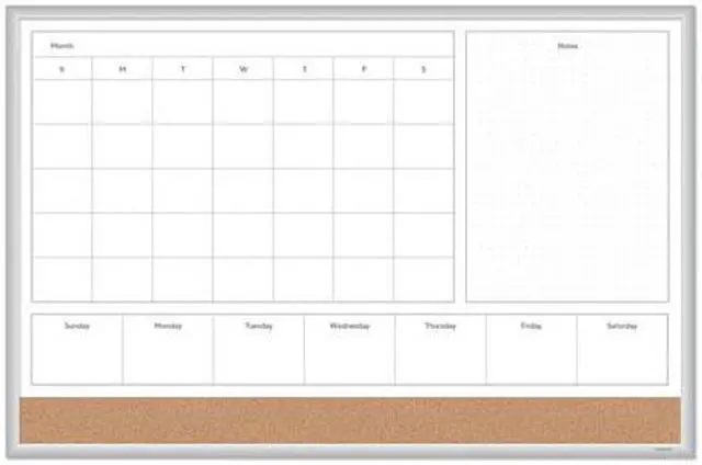 Alt view image 19 of 20 - U Brands 4N1 Magnetic Dry Erase Combo Board 36 x 24 White/Natural 3891U00-01