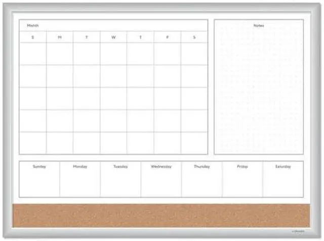 Alt view image 20 of 20 - U Brands 4N1 Magnetic Dry Erase Combo Board 36 x 24 White/Natural 3891U00-01