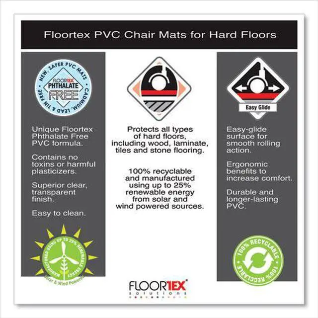 Alt view image 10 of 20 - Floortex PF1213425EV ClearTex Advantagemat Phthalate Free PVC Chair Mat