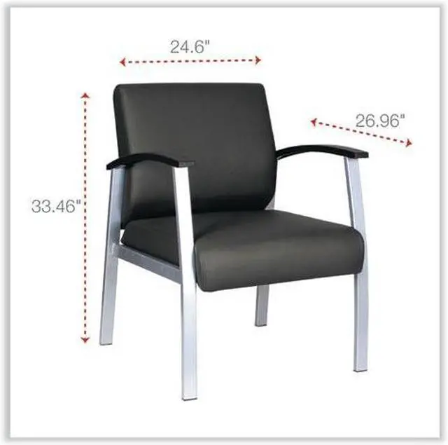 Alt view image 19 of 20 - Alera metaLounge Series Mid-Back Guest Chair, 21.85" x 23.62" x 17.71", Black