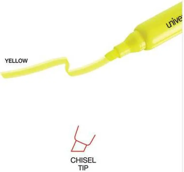 Alt view image 12 of 19 - Universal Desk Highlighter Chisel Tip Fluorescent Yellow 36/Pack 08866