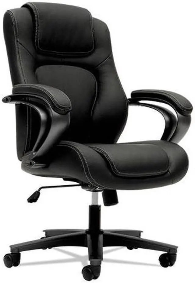 Alt view image 12 of 14 - HON Managerial Office Chair- High-Back Computer Desk Chair with Loop Arms,  Brown (VL402)