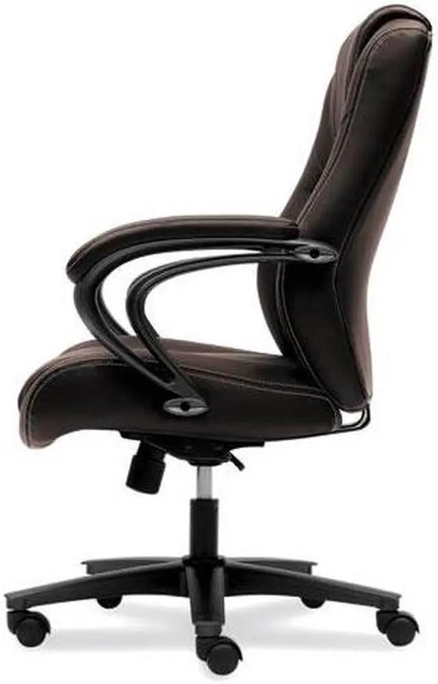 Alt view image 13 of 14 - HON Managerial Office Chair- High-Back Computer Desk Chair with Loop Arms,  Brown (VL402)