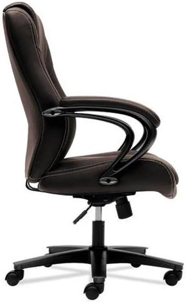 Alt view image 14 of 14 - HON Managerial Office Chair- High-Back Computer Desk Chair with Loop Arms,  Brown (VL402)