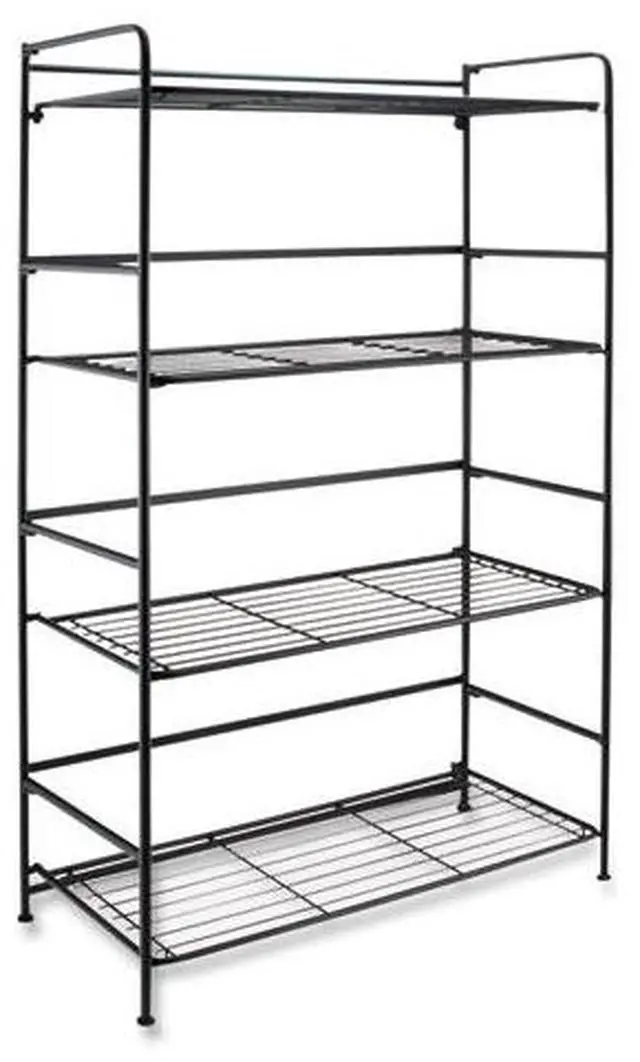 Alt view image 4 of 7 - FLIPSHELF FOUR-SHELF UNIT, 26.5 X 12 X 43, BLACK