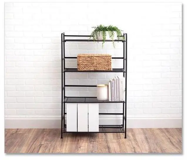 Alt view image 7 of 7 - FLIPSHELF FOUR-SHELF UNIT, 26.5 X 12 X 43, BLACK